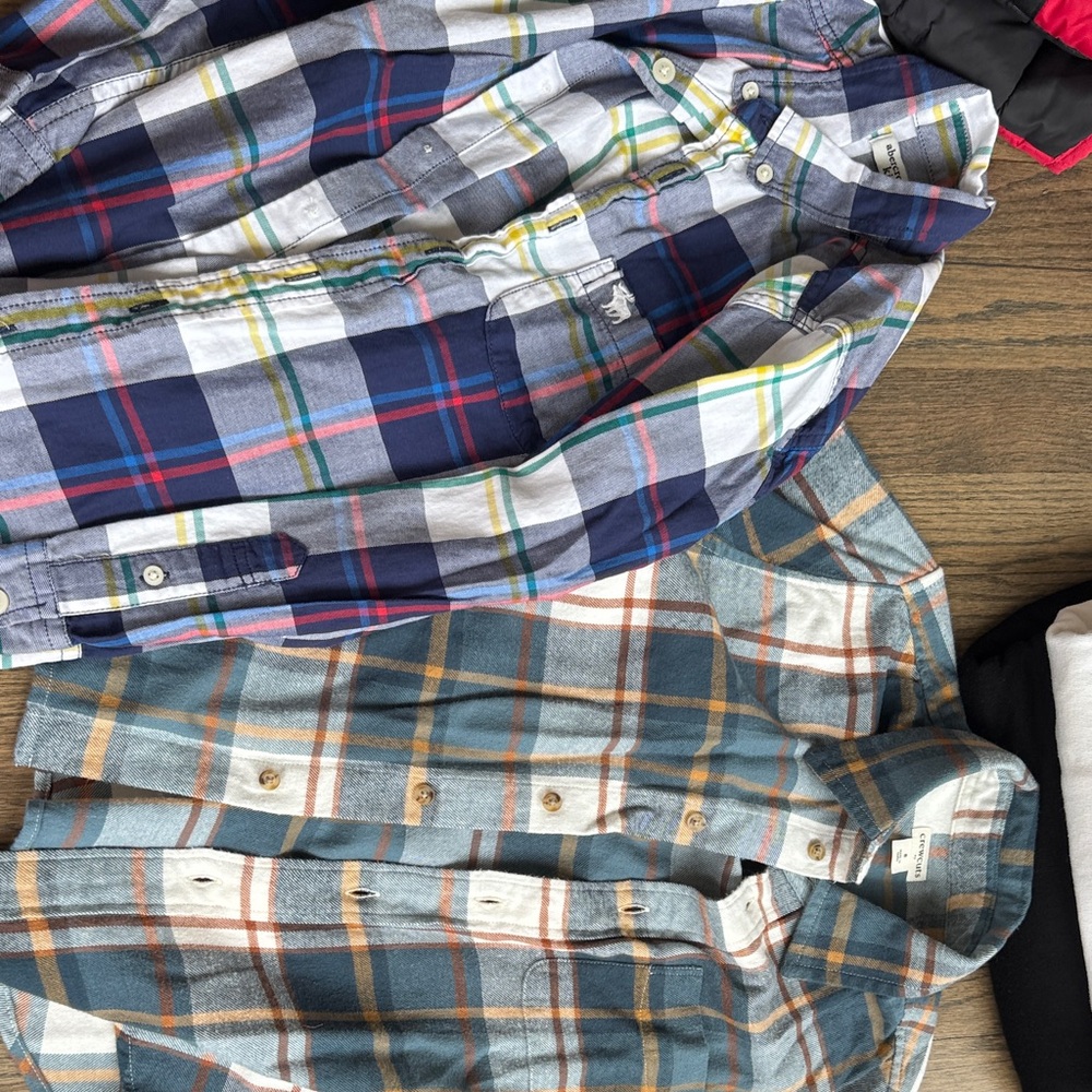 Kids Plaid Button-Up Shirts - Blue/Teal